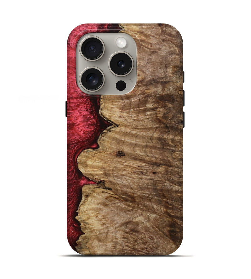 iPhone 16 Pro Wood Live Edge Phone Case - Susanna (Red, 801755)