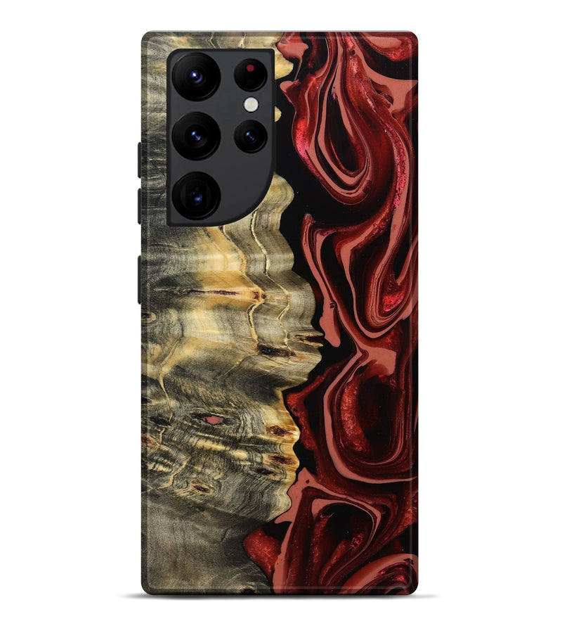 Galaxy S22 Ultra Wood Live Edge Phone Case - Meagan (Red, 801756)