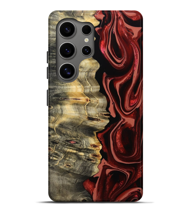 Galaxy S25 Ultra Wood Live Edge Phone Case - Meagan (Red, 801756)