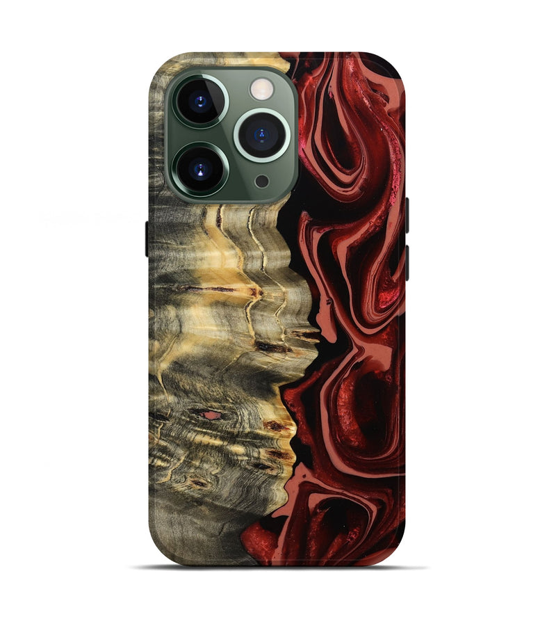 iPhone 13 Pro Wood Live Edge Phone Case - Meagan (Red, 801756)