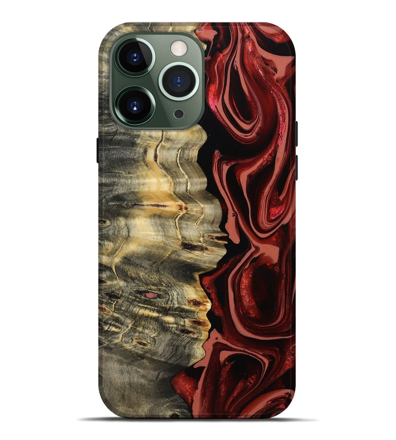 iPhone 13 Pro Max Wood Live Edge Phone Case - Meagan (Red, 801756)