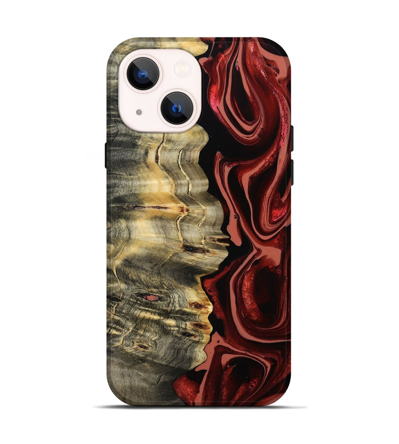 iPhone 14 Wood Live Edge Phone Case - Meagan (Red, 801756)