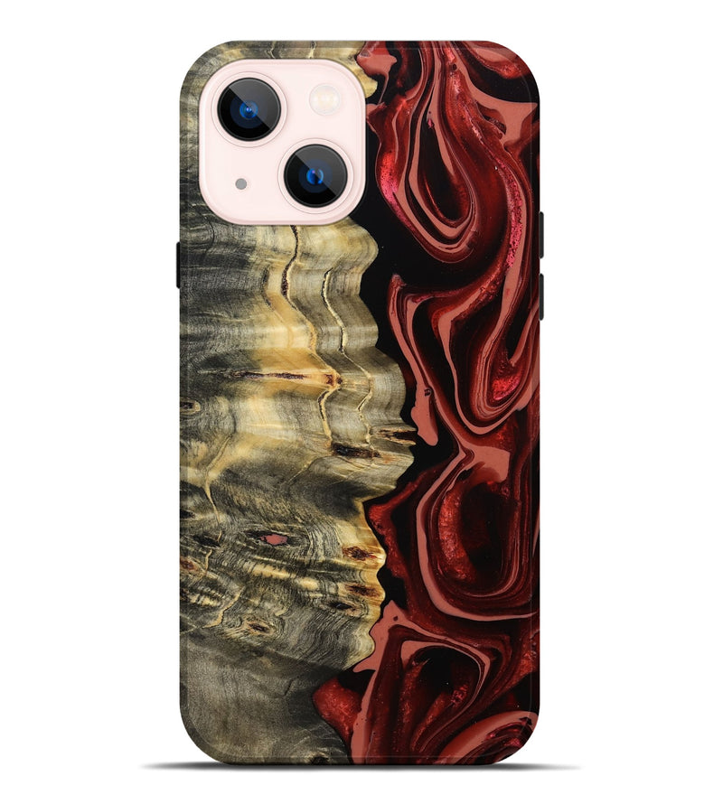 iPhone 14 Plus Wood Live Edge Phone Case - Meagan (Red, 801756)