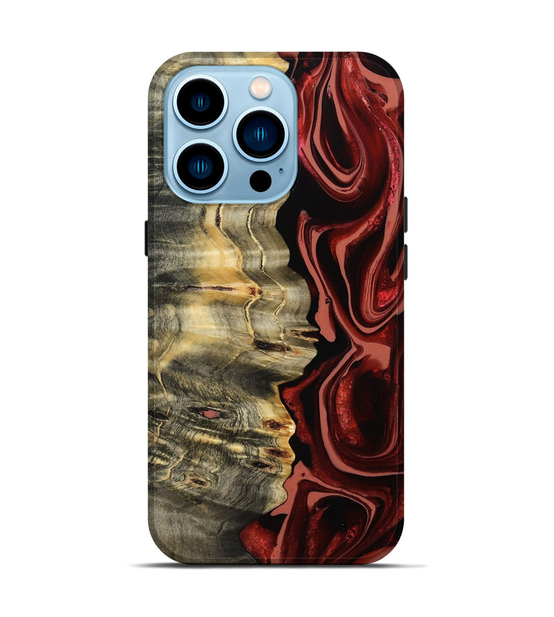 iPhone 14 Pro Wood Live Edge Phone Case - Meagan (Red, 801756)