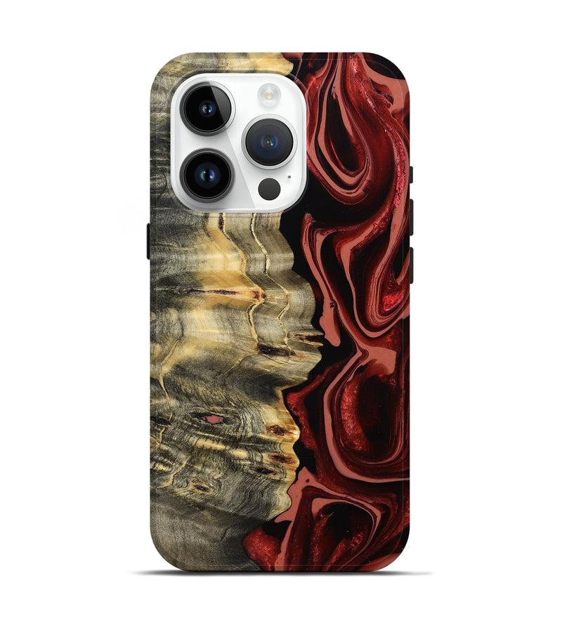 iPhone 15 Pro Wood Live Edge Phone Case - Meagan (Red, 801756)