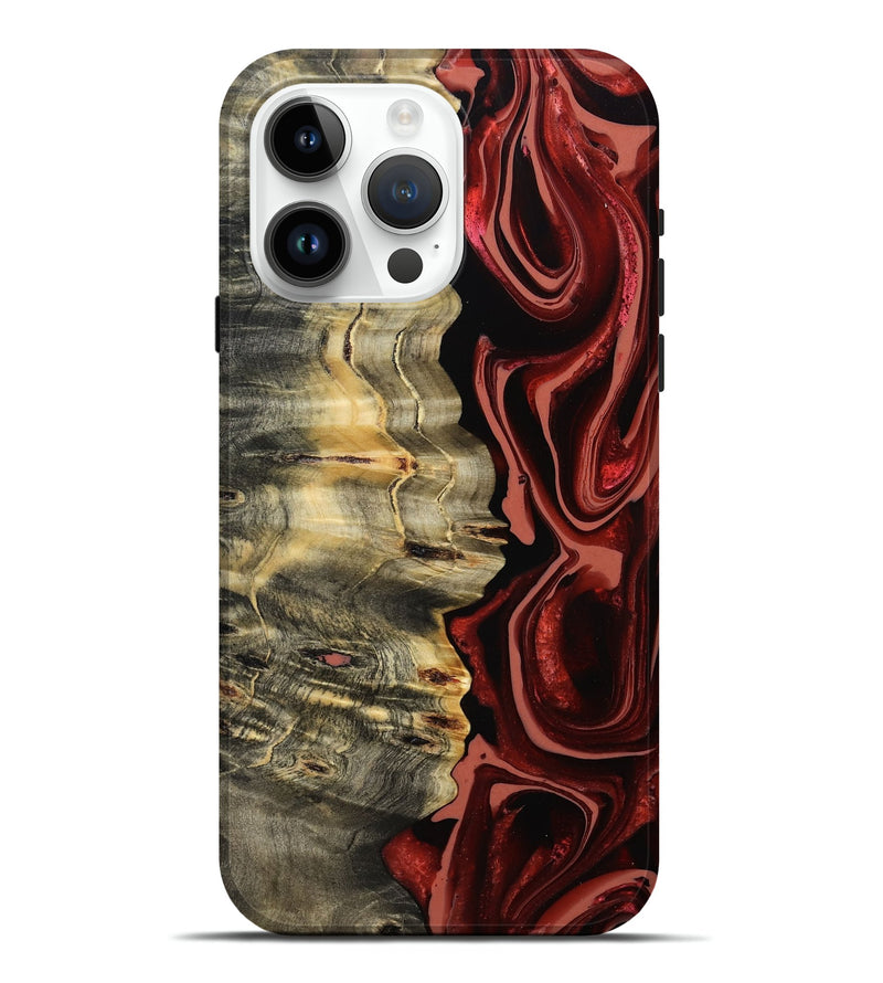 iPhone 15 Pro Max Wood Live Edge Phone Case - Meagan (Red, 801756)