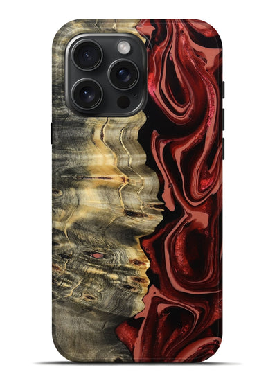 iPhone 16 Pro Max Wood Live Edge Phone Case - Meagan (Red, 801756)
