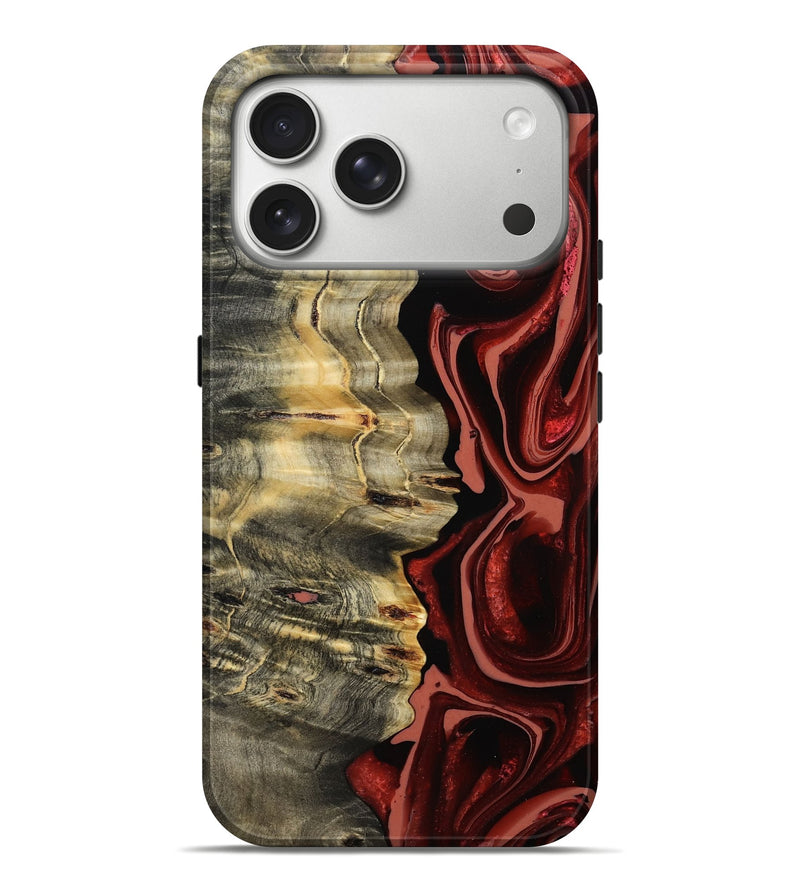 iPhone 17 Pro Max Wood Live Edge Phone Case - Meagan (Red, 801756)