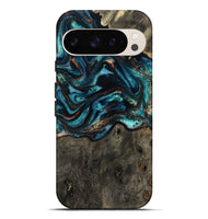 Pixel 10 Pro XL Wood Live Edge Phone Case - Daisie (Teal & Gold, 801757)