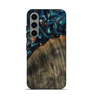 Galaxy S24 Wood Live Edge Phone Case - Ramon (Teal & Gold, 801758)