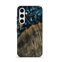 Galaxy S25 Wood Live Edge Phone Case - Ramon (Teal & Gold, 801758)