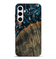 Galaxy S25 Plus Wood Live Edge Phone Case - Ramon (Teal & Gold, 801758)