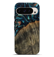Pixel 9 Pro XL Wood Live Edge Phone Case - Ramon (Teal & Gold, 801758)