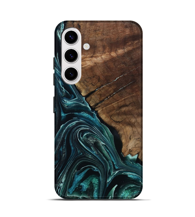 Galaxy S25 Wood Live Edge Phone Case - Allyssa (Blue, 801759)