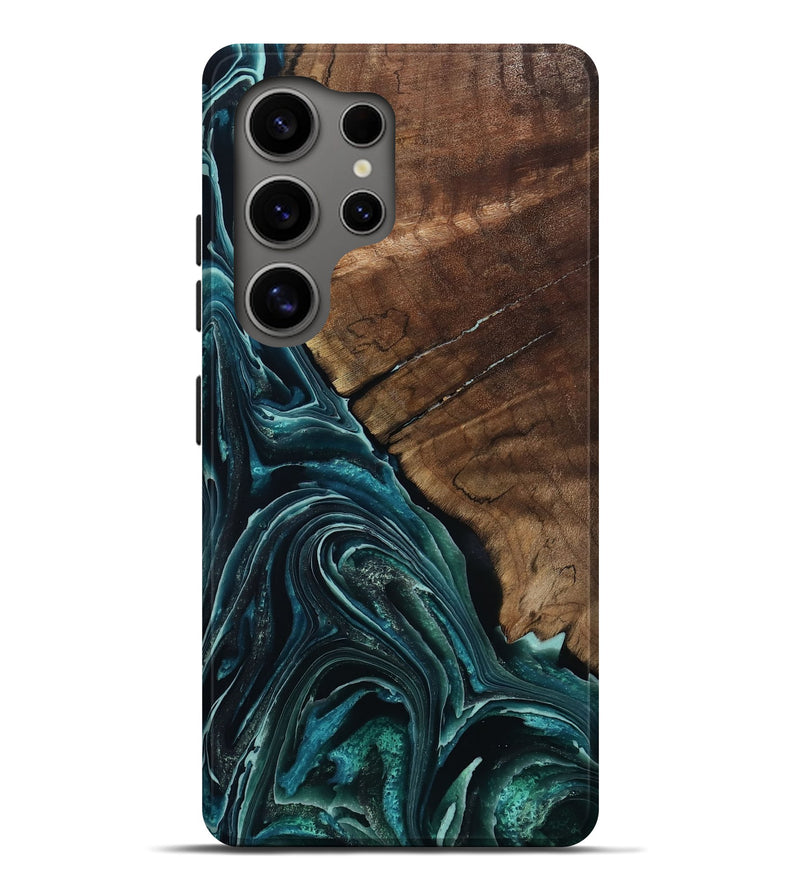 Galaxy S25 Ultra Wood Live Edge Phone Case - Allyssa (Blue, 801759)