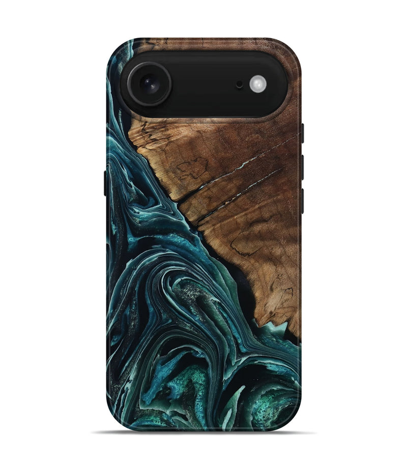 iPhone 17 Air Wood Live Edge Phone Case - Allyssa (Blue, 801759)