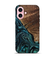 iPhone 17 Wood Live Edge Phone Case - Allyssa (Blue, 801759)