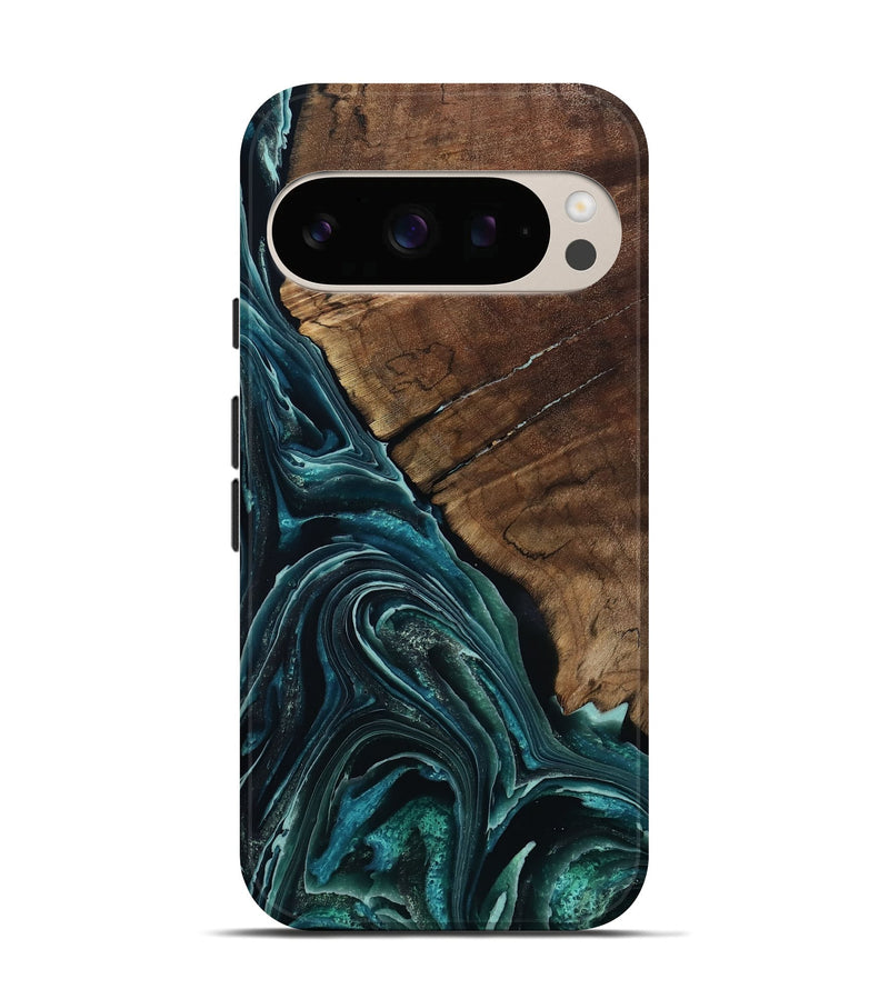 Pixel 10 Wood Live Edge Phone Case - Allyssa (Blue, 801759)