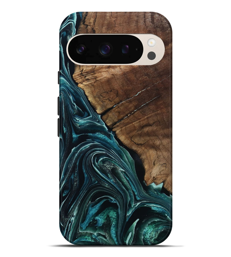 Pixel 10 Pro XL Wood Live Edge Phone Case - Allyssa (Blue, 801759)