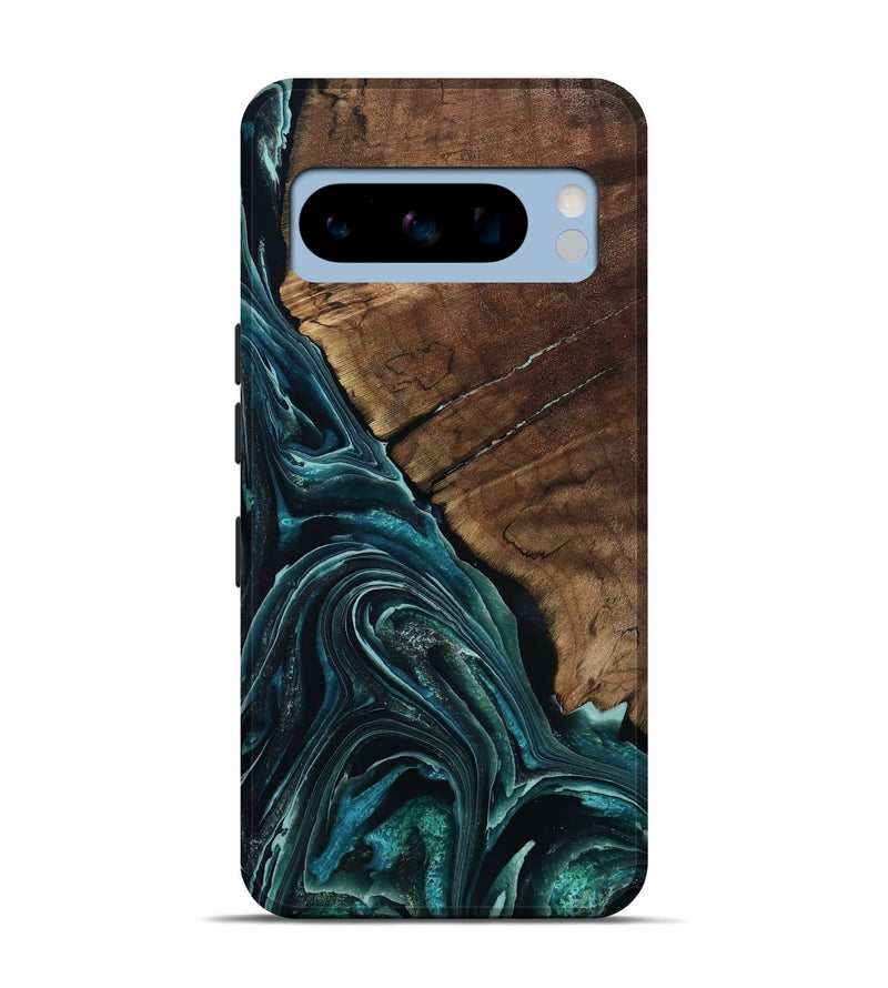 Pixel 8 Pro Wood Live Edge Phone Case - Allyssa (Blue, 801759)