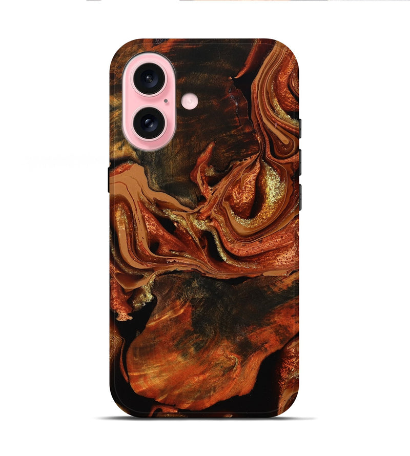 iPhone 16 Wood Live Edge Phone Case - Emmie (Red, 801760)