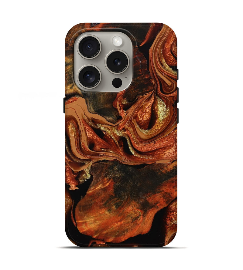 iPhone 16 Pro Wood Live Edge Phone Case - Emmie (Red, 801760)