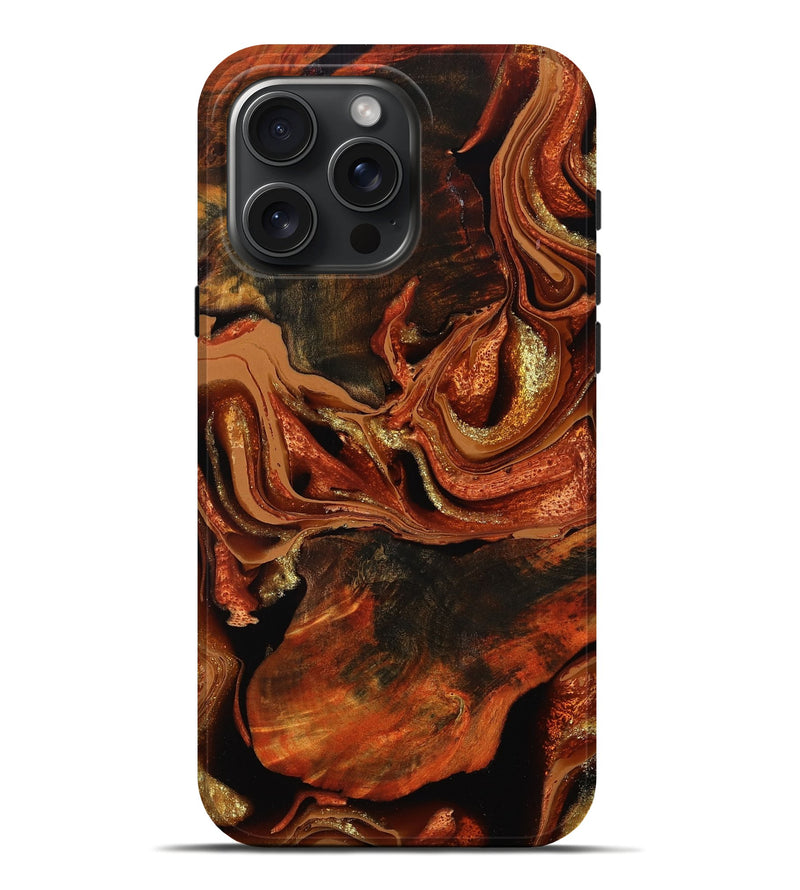 iPhone 16 Pro Max Wood Live Edge Phone Case - Emmie (Red, 801760)