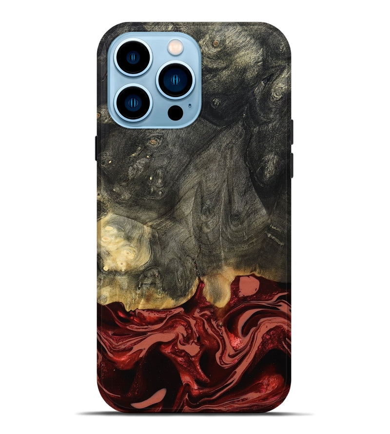 iPhone 14 Pro Max Wood Live Edge Phone Case - Neriah (Red, 801761)