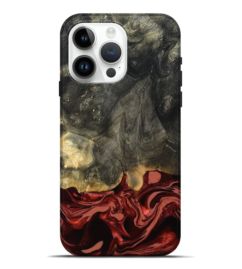 iPhone 15 Pro Max Wood Live Edge Phone Case - Neriah (Red, 801761)