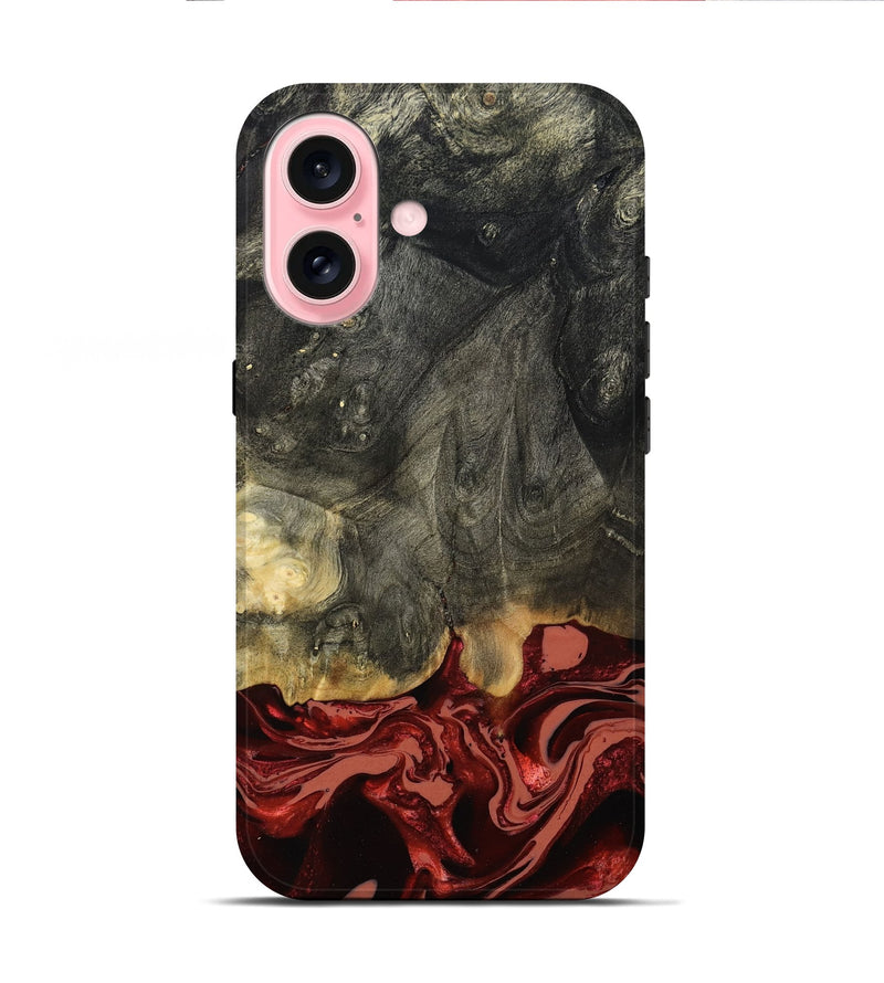 iPhone 16 Wood Live Edge Phone Case - Neriah (Red, 801761)