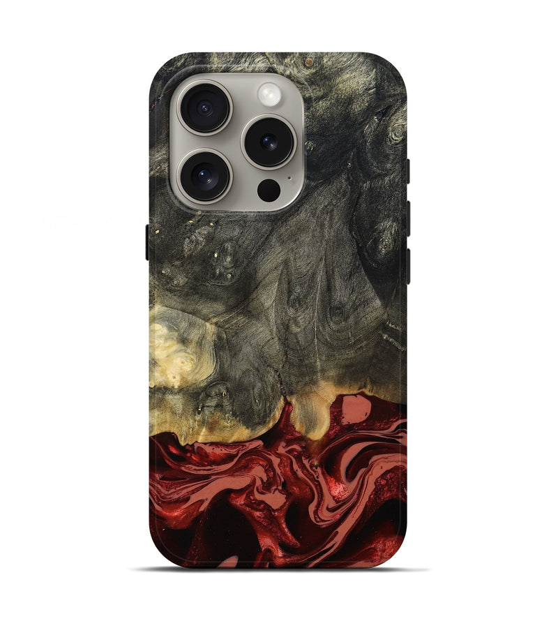 iPhone 16 Pro Wood Live Edge Phone Case - Neriah (Red, 801761)