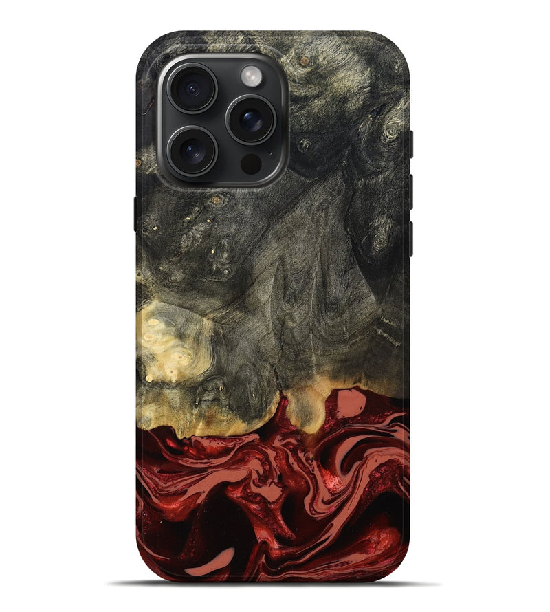iPhone 16 Pro Max Wood Live Edge Phone Case - Neriah (Red, 801761)