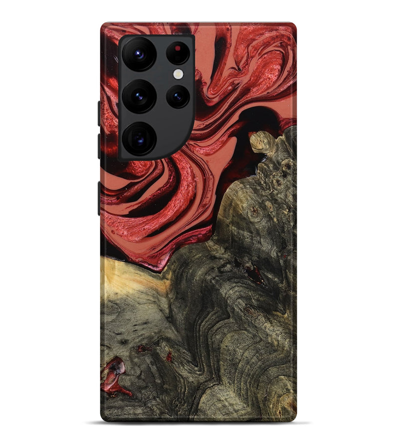 Galaxy S22 Ultra Wood Live Edge Phone Case - Nona (Red, 801762)