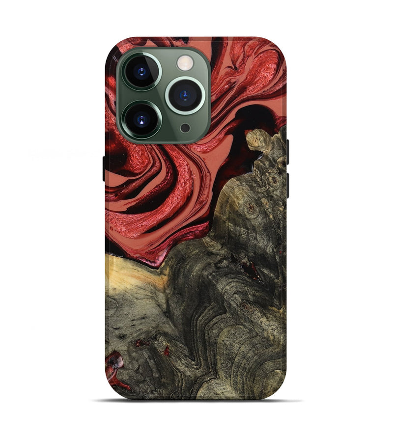 iPhone 13 Pro Wood Live Edge Phone Case - Nona (Red, 801762)