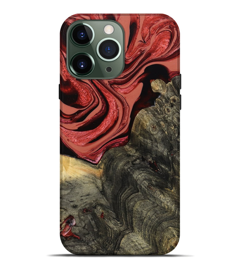 iPhone 13 Pro Max Wood Live Edge Phone Case - Nona (Red, 801762)