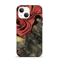 iPhone 14 Wood Live Edge Phone Case - Nona (Red, 801762)