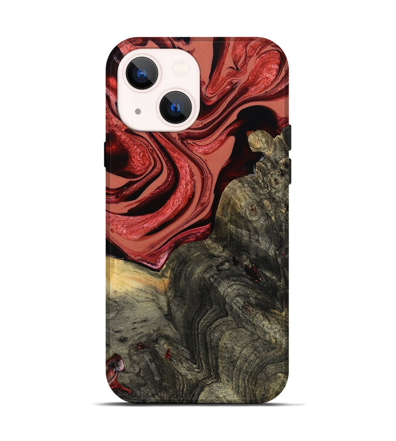 iPhone 14 Wood Live Edge Phone Case - Nona (Red, 801762)