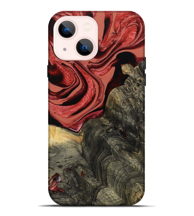 iPhone 14 Plus Wood Live Edge Phone Case - Nona (Red, 801762)