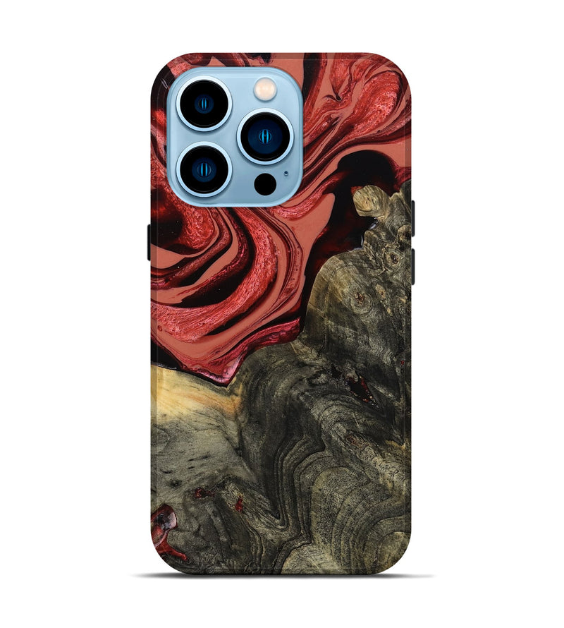 iPhone 14 Pro Wood Live Edge Phone Case - Nona (Red, 801762)