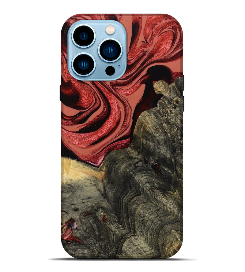 iPhone 14 Pro Max Wood Live Edge Phone Case - Nona (Red, 801762)