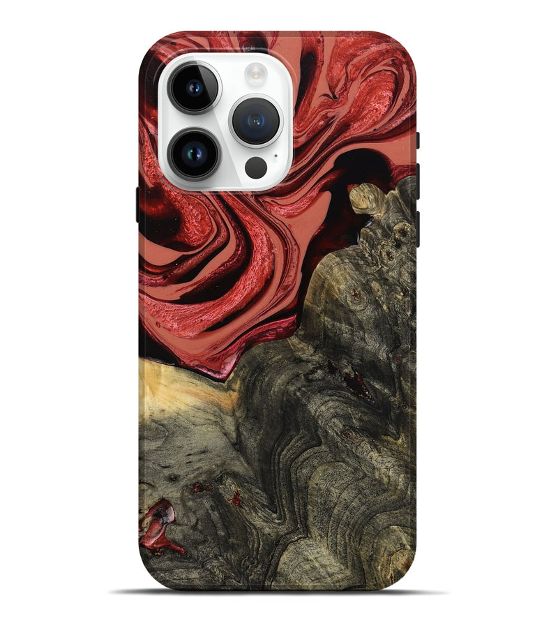 iPhone 15 Pro Max Wood Live Edge Phone Case - Nona (Red, 801762)