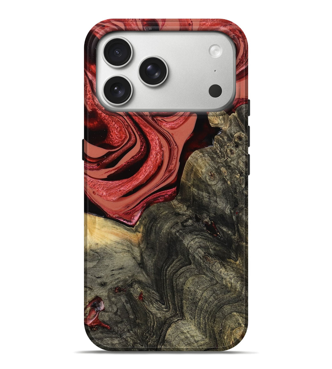 iPhone 17 Pro Max Wood Live Edge Phone Case - Nona (Red, 801762)