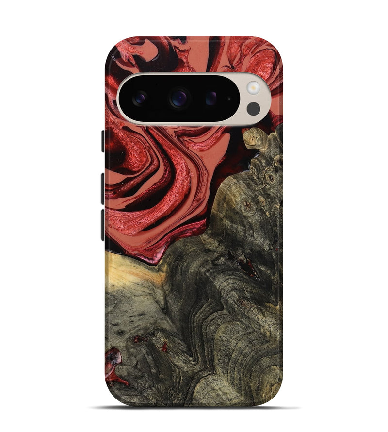 Pixel 9 Wood Live Edge Phone Case - Nona (Red, 801762)