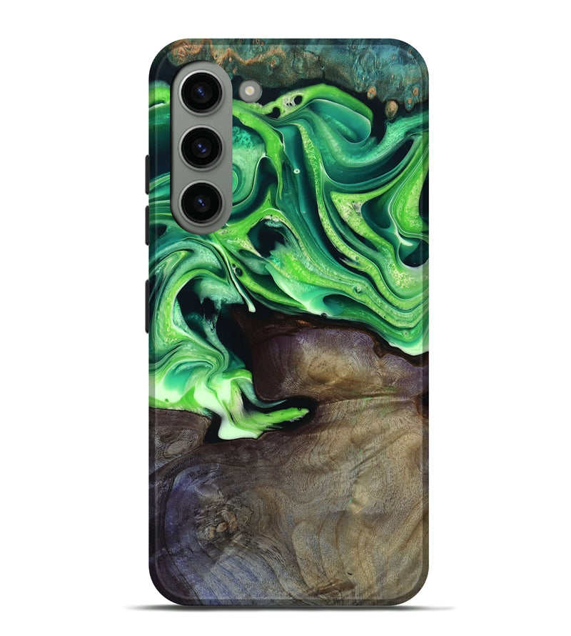 Galaxy S23 Plus Wood Live Edge Phone Case - Cletus (Green, 801766)