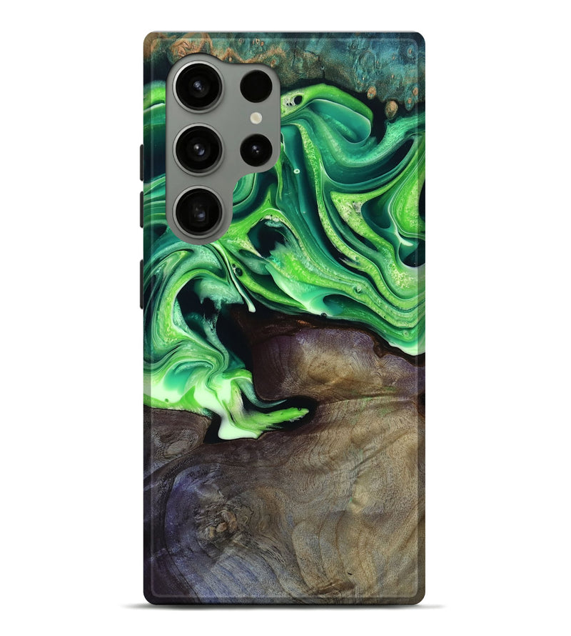 Galaxy S24 Ultra Wood Live Edge Phone Case - Cletus (Green, 801766)