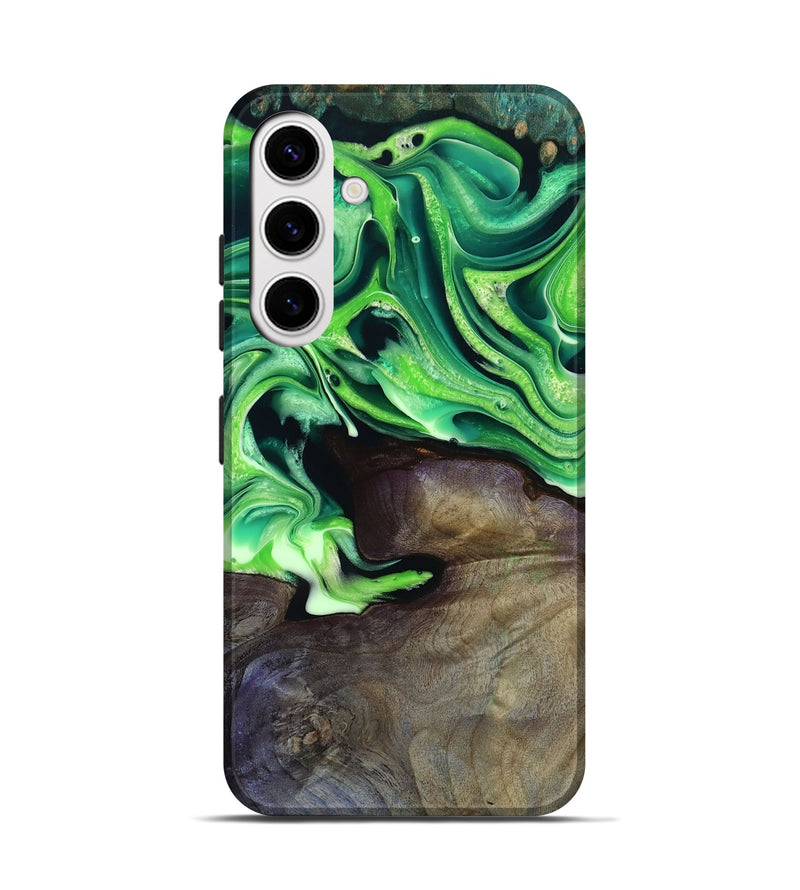Galaxy S25 Wood Live Edge Phone Case - Cletus (Green, 801766)