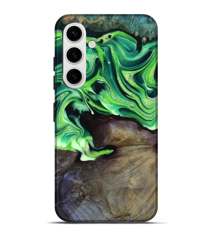 Galaxy S25 Plus Wood Live Edge Phone Case - Cletus (Green, 801766)