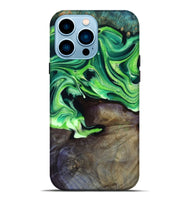 iPhone 14 Pro Max Wood Live Edge Phone Case - Cletus (Green, 801766)