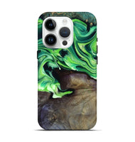 iPhone 15 Pro Wood Live Edge Phone Case - Cletus (Green, 801766)
