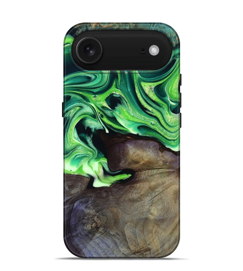 iPhone 17 Air Wood Live Edge Phone Case - Cletus (Green, 801766)